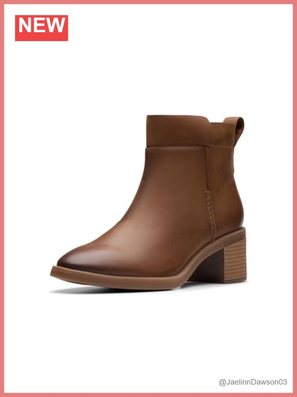 Clarks Women's Leather Ankle Boot with Zip Closure
